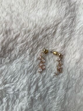 Gold Cascade Drop Earrings with Clear Stones - Women's Jewelry